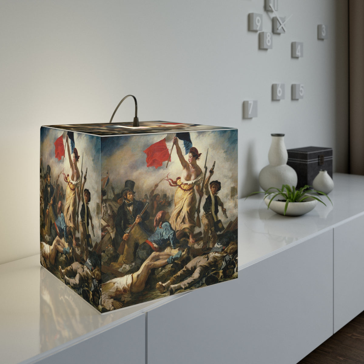 Liberty Leading the People Cube Lamp – LED Art Light Featuring