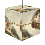 Art Decor Cube Lamp Featuring The Creation of Adam by Michelangelo Buonarroti