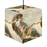 Art Decor Cube Lamp Featuring The Creation of Adam by Michelangelo Buonarroti