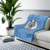 Blue  Sherpa Fleece Blanket with Statement: Sleep makes the mind calm