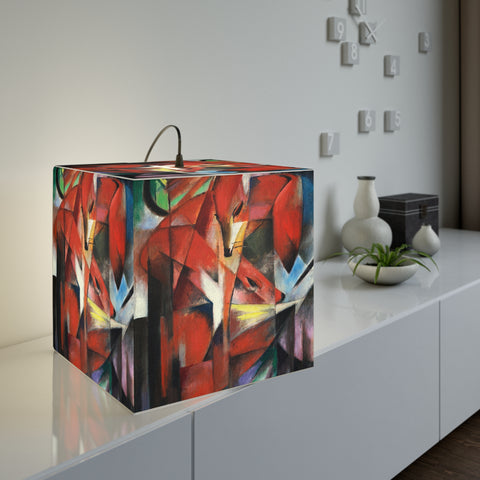 Art Decor Cube Lamp Featuring The Foxes by Franz Marc