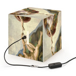 Art Decor Cube Lamp Featuring The Creation of Adam by Michelangelo Buonarroti