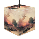Art Decor Cube Lamp Featuring The Approach of the Simoom, Desert of Gize by David Roberts