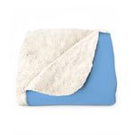 Blue  Sherpa Fleece Blanket with Statement: Sleep makes the mind calm