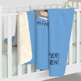 Blue  Sherpa Fleece Blanket with Statement: Sleep makes the mind calm