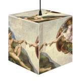 Art Decor Cube Lamp Featuring The Creation of Adam by Michelangelo Buonarroti