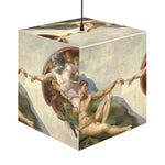 Art Decor Cube Lamp Featuring The Creation of Adam by Michelangelo Buonarroti