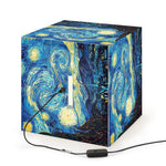top view of Luxury gift-ready packaging for Van Gogh LED art cube lamp – ideal for art lovers and collectors”