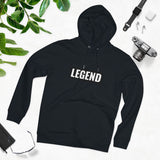 Super driven legend  black motivational eco-friendly hoodie in a lifestyle shot