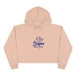 pale pink super driven smoking cherub motivational crop hoodie in a  white background a  great present for entrepreneurs 