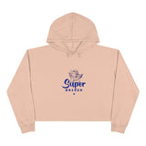 pale pink super driven smoking cherub motivational crop hoodie in a  white background a  great present for entrepreneurs 