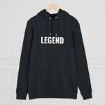 Super driven legend  black motivational eco-friendly hoodie on a hanger