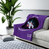 Purple  Sherpa Fleece Blanket with statement: "A space to sleep, Dream of  Greatness"