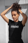 pretty girl holding up her hair in her super driven legend  motivational t-shirt a great present for entrepreneurs 