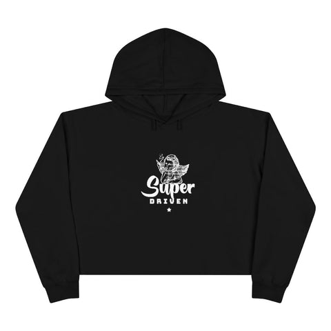 black super driven smoking cherub motivational crop hoodie a great present for entrepreneurs 