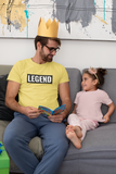 a father reading to his daughter in his super driven yellow legend unique motivational t-shirt a great present for entrepreneurs 