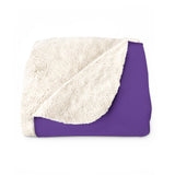 Purple  Sherpa Fleece Blanket with statement: "A space to sleep, Dream of  Greatness"