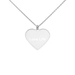 Engraved Silver Heart Necklace