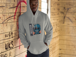 man in a  ware house wearing super driven  obsession motivational hoodie 
