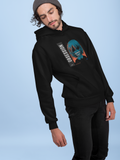 guy with a beanie on wearing super driven black  obsession eco-friendly motivational hoodie 