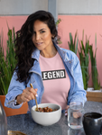 stylish woman eating lunch in her super driven unique  motivational  t-shirt a great present for entrepreneurs