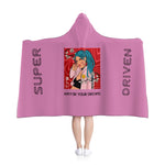 super driven world purple hooded blanket view from the back 